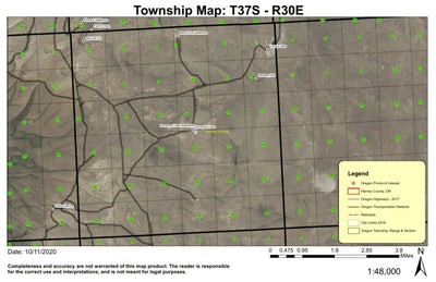 Surveyors Lake T37S R30E Township Map Preview 1