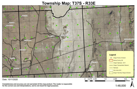 Pueblo Valley T37S R33E Township Map Preview 1
