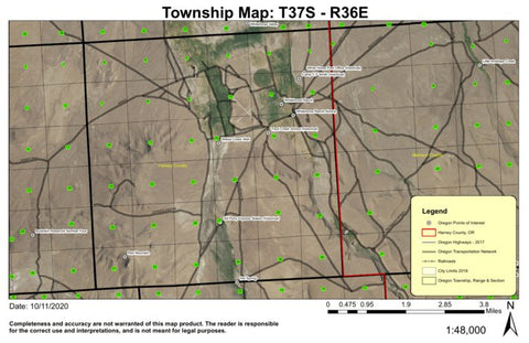 Whitehorse T37S R36E Township Map Preview 1