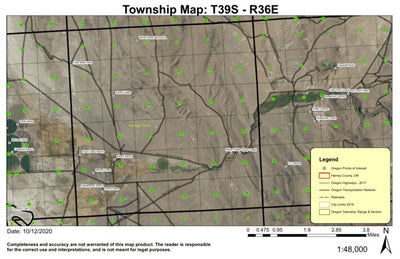 Whitehorse Mountain T39S R36E Township Map Preview 1