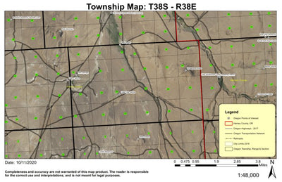 Whitehorse Butte T38S R38E Township Map Preview 1