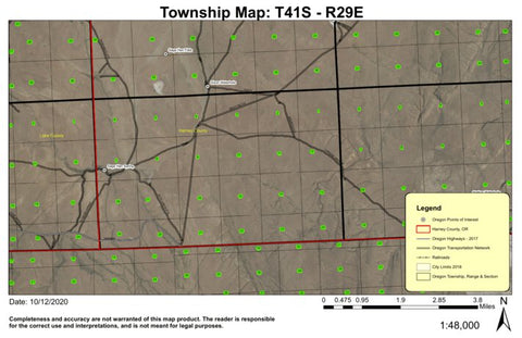 Sage Hen Spring T41S R29E Township Map Preview 1