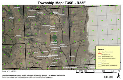 Andrews T35S R33E Township Map Preview 1