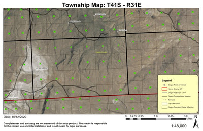 Dry Lake Waterhole T41S R31E Township Map Preview 1