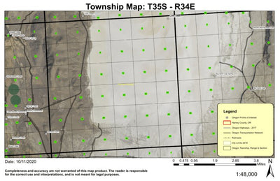 Alvord Desert T35S R33E Township Map Preview 1