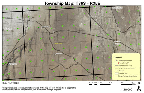 Howluk Butte T36S R35E Township Map Preview 1