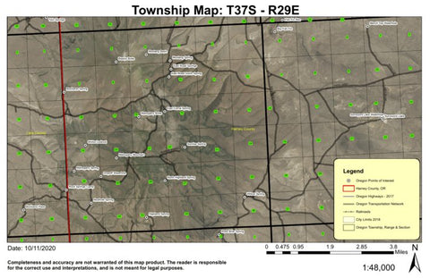 Mahogany Mountain T37S R29E Township Map Preview 1