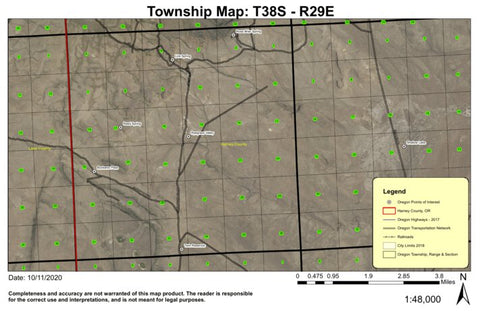 Ryegrass Valley T38S R29E Township Map Preview 1