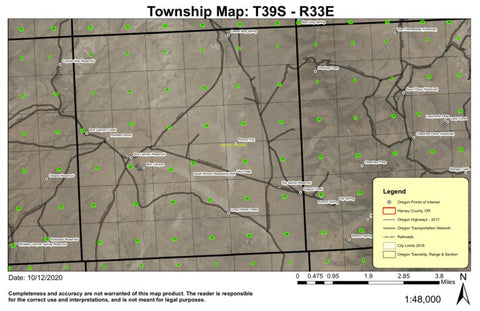 Rincon Flat T39S R30E Township Map Preview 1