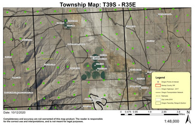 Snakes Den Butte T39S R35E Township Map Preview 1