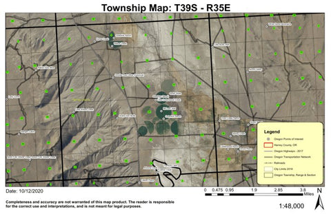 Snakes Den Butte T39S R35E Township Map Preview 1