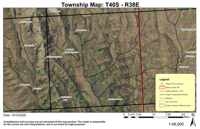 Trout Creek MountainsT40S R38E Township Map Preview 1