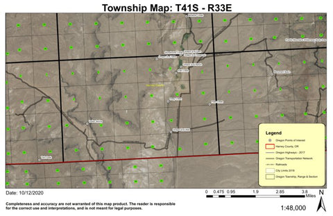 Oregon End T41S R33E Township Map Preview 1