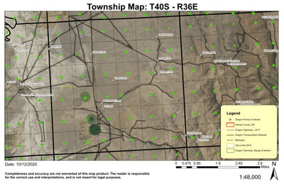 Dry Creek T40S R36E Township Map Preview 1
