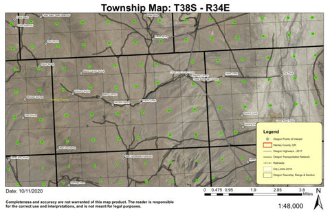 Fields T38S R34E Township Map Preview 1