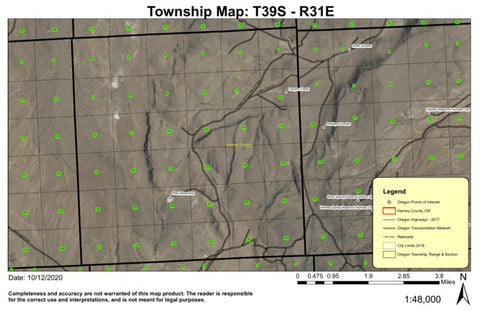 Canyon Creek T39S R31E Township Map Preview 1