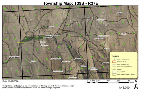 Flagstaff Butte T39S R32E Township Map Preview 1