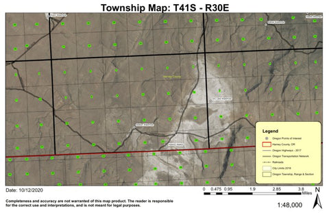 Hawksy Walksy T41S R30E Township Map Preview 1