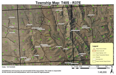 Red Mountain T40S R37E Township Map Preview 1