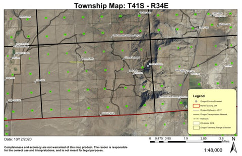 Monument Basin T41S R34E Township Map Preview 1