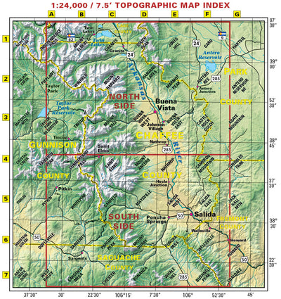 Salida-Buena Vista Trails Map 6th Ed. Preview 2