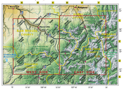 Telluride-Silverton-Ouray Trails Map 7th Ed. Preview 2