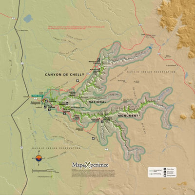 Canyon De Chelly National Monument - NPS Map - Hike Arizona - Bike Arizona Preview 1