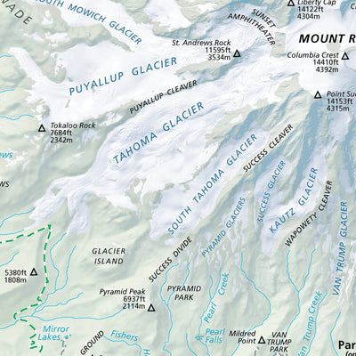 Mount Rainier National Park - NPS Map - Hike Washington Preview 3
