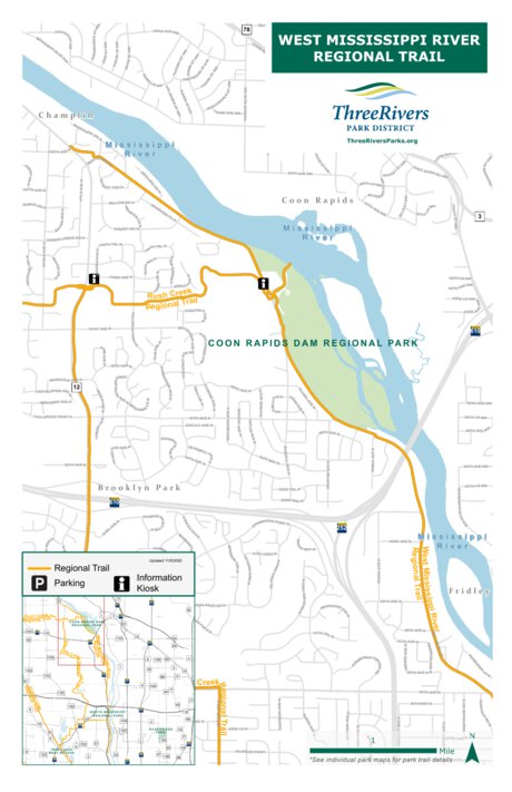 West Mississippi River Regional Trail Map by Three Rivers Park District ...