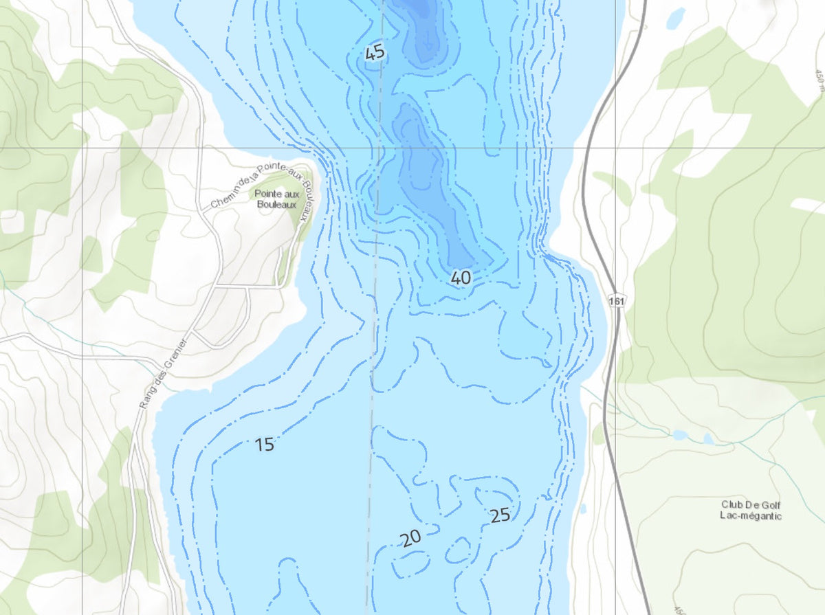 Megantic Region Map LAC MEGANTIC - BATHYMETRIE Map by MARTA BENITO | Avenza Maps