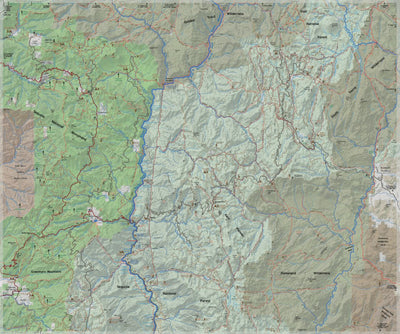 California Sierra Rivers Map Kern River Sierra Outdoor Recreation Topo Map, North Side by ...