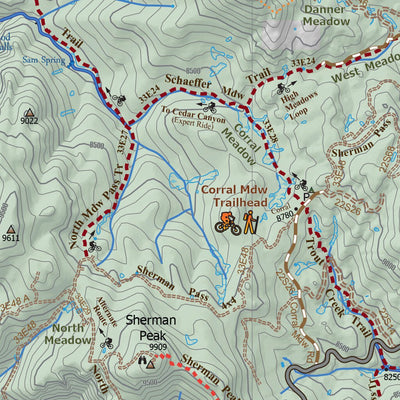 Kern River Sierra Outdoor Recreation Topo Map, North Side Preview 2