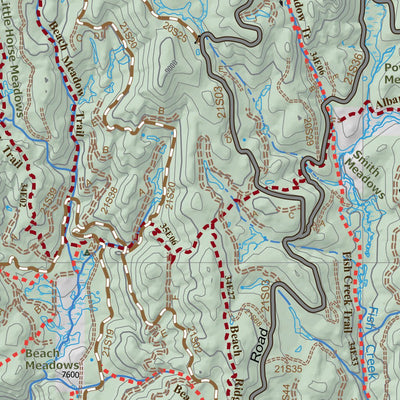 Kern River Sierra Outdoor Recreation Topo Map, North Side Preview 3