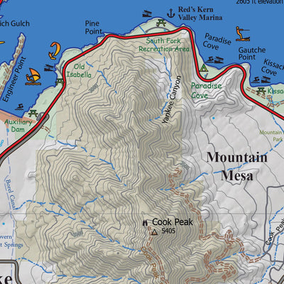 Kern River Sierra Outdoor Recreation Topo Map, South Side Preview 2