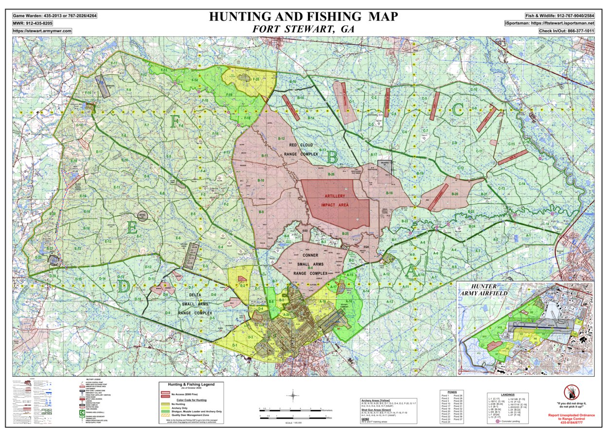 Fort Stewart Hunting and Fishing Map by iSportsman Avenza Maps