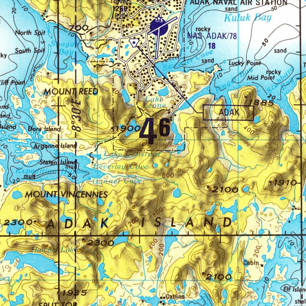 Adak, 1999, 3rd edition of JOG Air NM-1-2 at 250000 scale Map by WhatIs ...