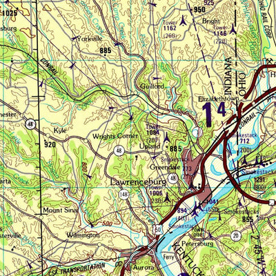 Cincinnati, 1989, 4th edition of JOG Air NJ-16-3 at 250000 scale Preview 3