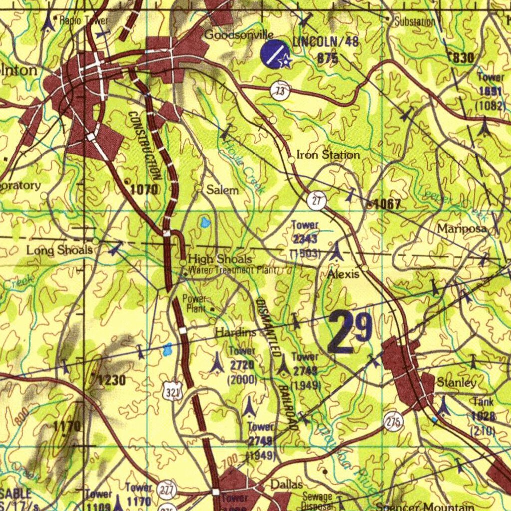 Charlotte, 1996, 4th edition of JOG Air NI-17-2 at 250000 scale