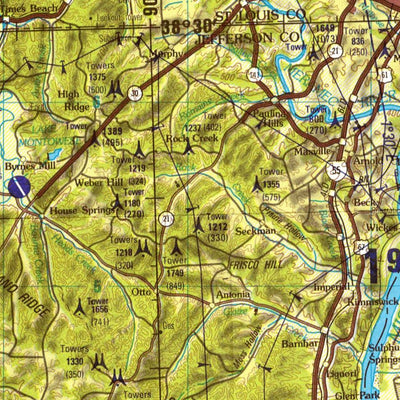 St. Louis, 1992, 2nd edition of JOG Air NJ-15-6 at 250000 scale Preview 3