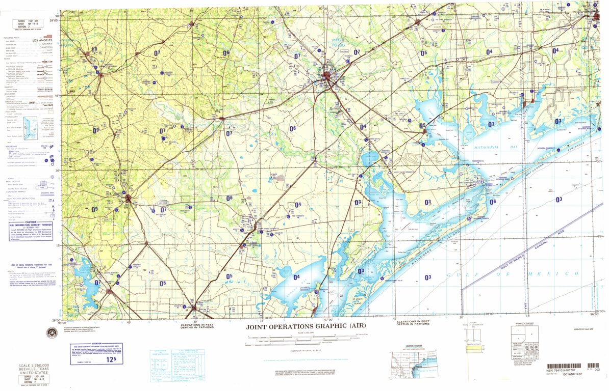 Beeville, 1981, 2nd edition of JOG Air NH-14-12 at 250000 scale