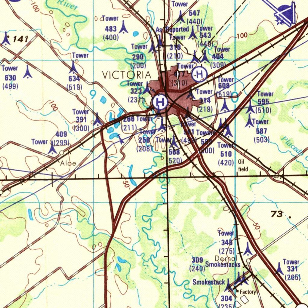 Beeville, 1981, 2nd edition of JOG Air NH-14-12 at 250000 scale