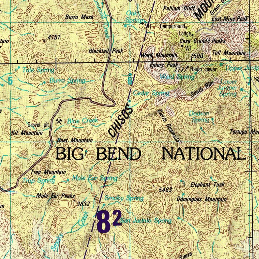 Emory Peak, 1987, 3rd edition of JOG Air NH-13-9 at 250000 scale Map by ...