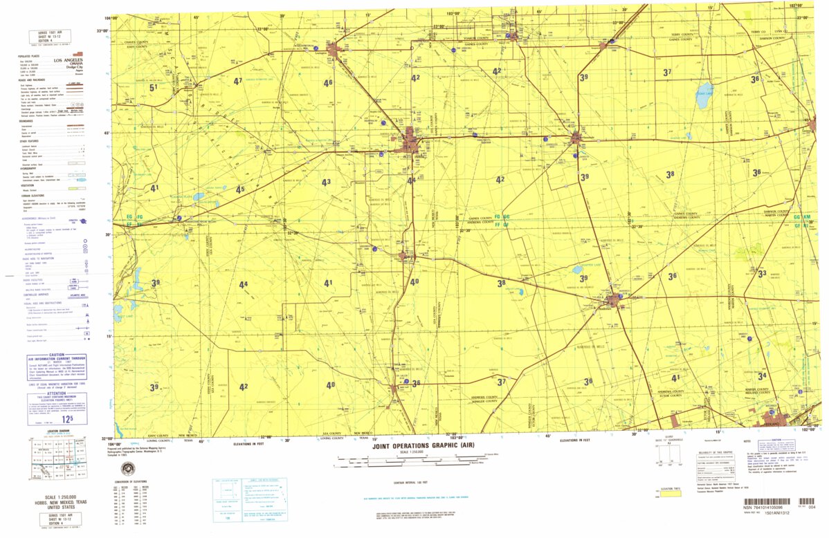 Hobbs, 1987, 4th edition of JOG Air NI-13-12 at 250000 scale Map by ...