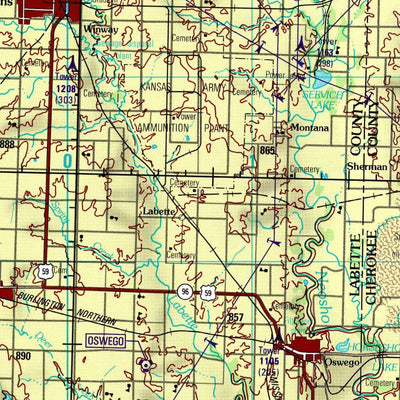 Joplin, 1992, 2nd edition of JOG Air NJ-15-7 at 250000 scale Preview 3