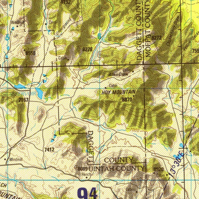Vernal, 1989, 1st edition of JOG Air NK-12-12 at 250000 scale Preview 3