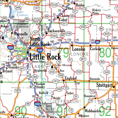 Arkansas Atlas & Gazetteer Oveview Map Preview 2