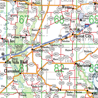 Arkansas Atlas & Gazetteer Oveview Map Preview 3