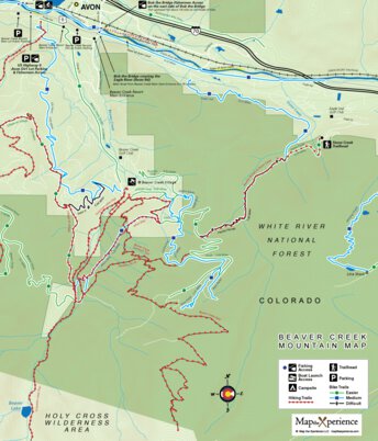 Beaver Creek Mountain Trails Map - Hike Colorado - Bike Colorado Preview 1