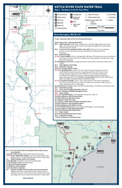 Kettle River State Water Trail Map 2 from Sandstone to St. Croix River, MNDNR Preview 1