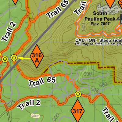 Deschutes National Forest: Newberry Caldera Winter Trail Map 2015-2016 Preview 3
